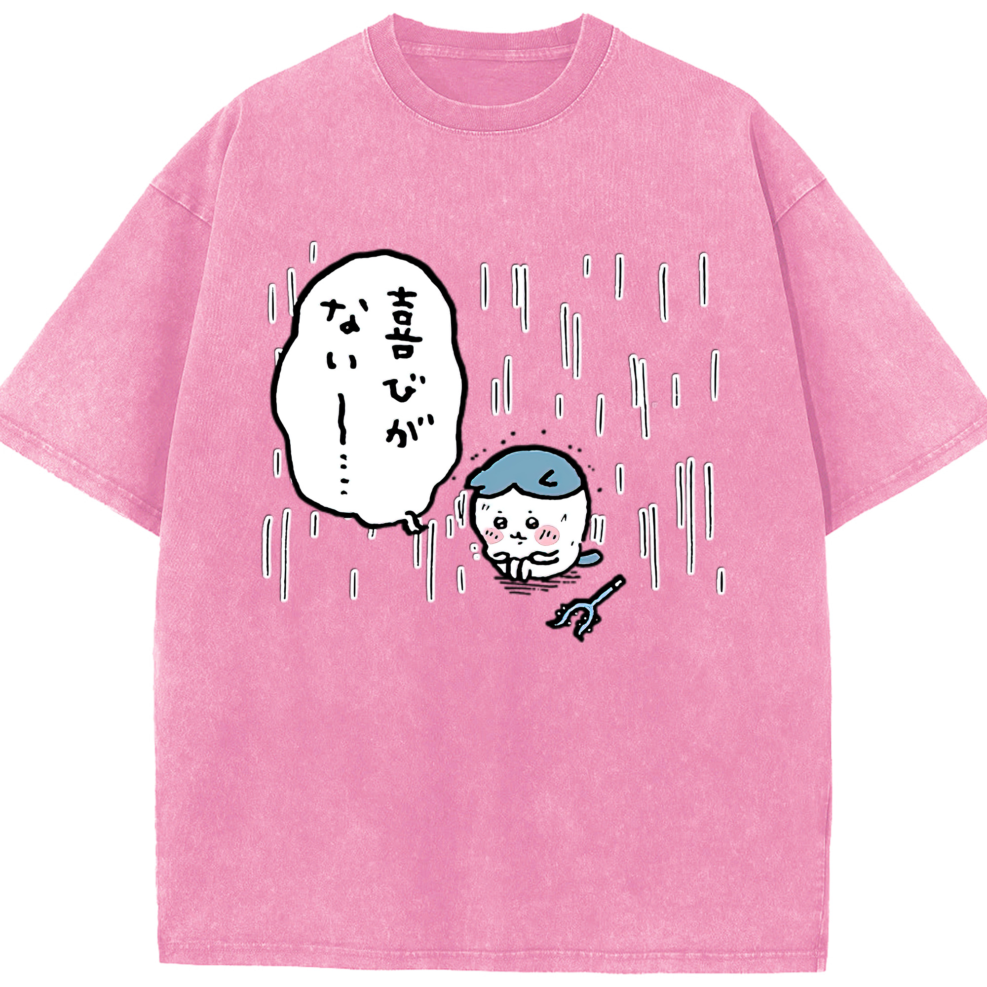 （画像用） ちいかわ ハチワレ Chii-kawa hachiware 綿100% ヴィンテージ風 半袖Tシャツ（フロントプリント）